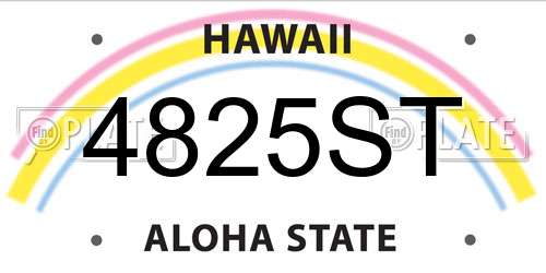 4825ST Hawaii License Plate