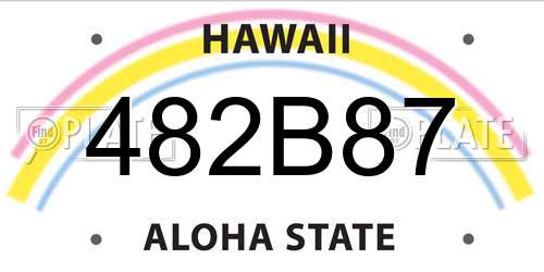 482B87 Hawaii License Plate