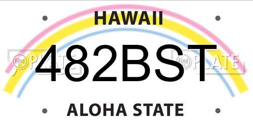 482BST Hawaii License Plate