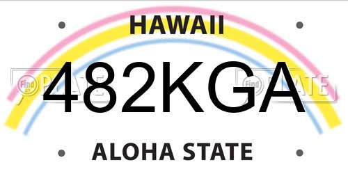482KGA Hawaii License Plate