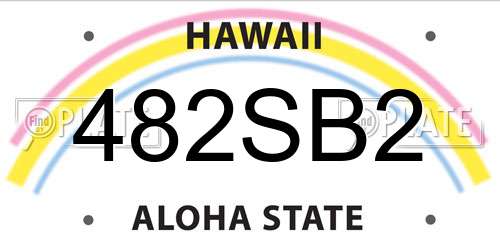 482SB2 Hawaii License Plate