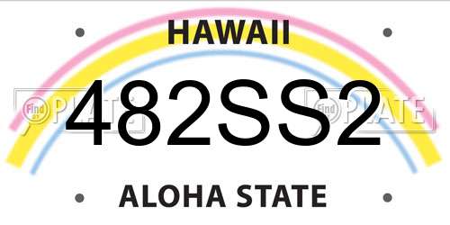 482SS2 Hawaii License Plate