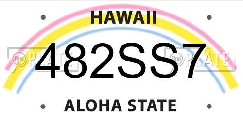482SS7 Hawaii License Plate