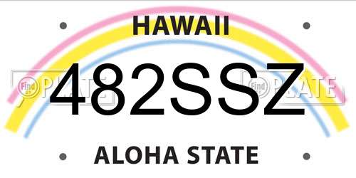 482SSZ Hawaii License Plate