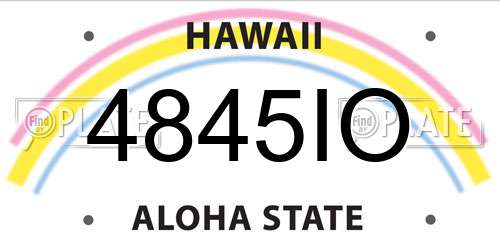 4845IO Hawaii License Plate