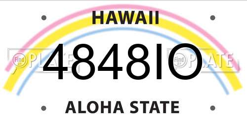4848IO Hawaii License Plate