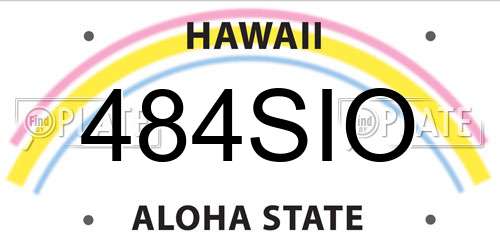 484SIO Hawaii License Plate