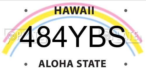 484YBS Hawaii License Plate