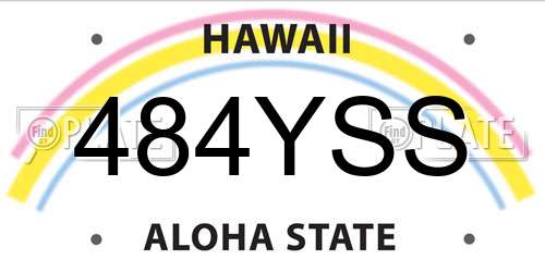 484YSS Hawaii License Plate