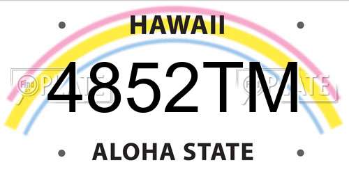 4852TM Hawaii License Plate