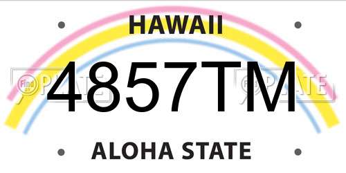 4857TM Hawaii License Plate