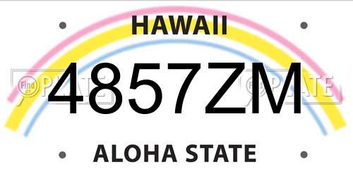 4857ZM Hawaii License Plate