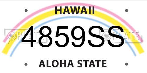 4859SS Hawaii License Plate