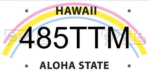485TTM Hawaii License Plate