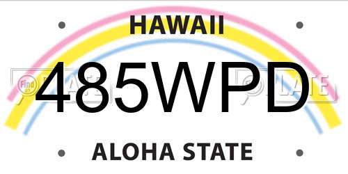 485WPD Hawaii License Plate