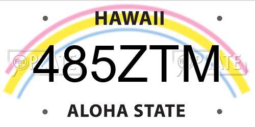485ZTM Hawaii License Plate