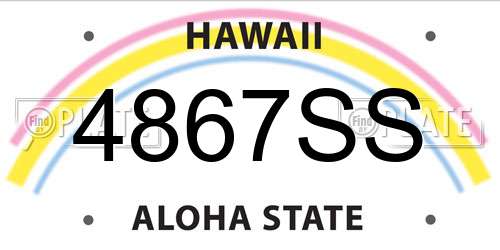 4867SS Hawaii License Plate