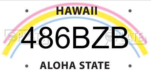 486BZB Hawaii License Plate