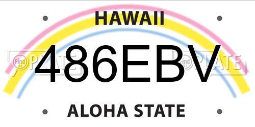 486EBV Hawaii License Plate