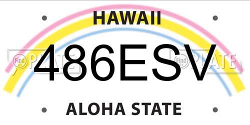486ESV Hawaii License Plate