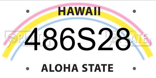 486S28 Hawaii License Plate
