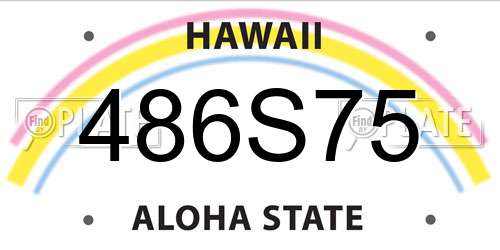 486S75 Hawaii License Plate