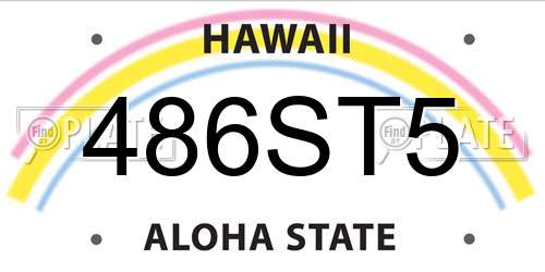 486ST5 Hawaii License Plate