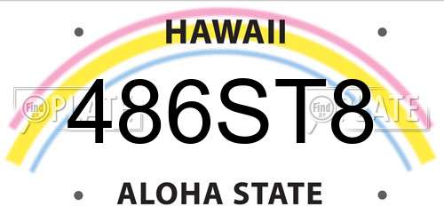 486ST8 Hawaii License Plate