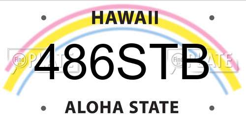 486STB Hawaii License Plate