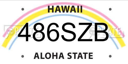 486SZB Hawaii License Plate