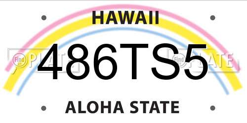 486TS5 Hawaii License Plate