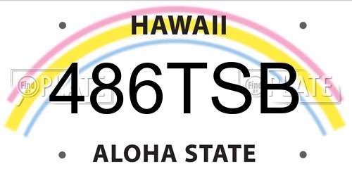 486TSB Hawaii License Plate