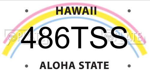 486TSS Hawaii License Plate
