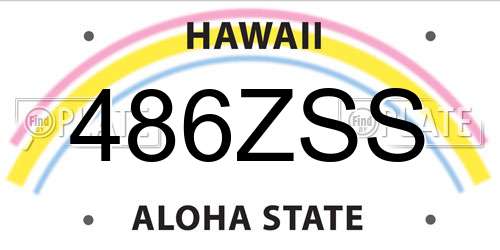 486ZSS Hawaii License Plate