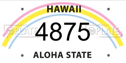 4875 Hawaii License Plate