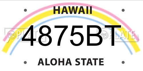 4875BT Hawaii License Plate