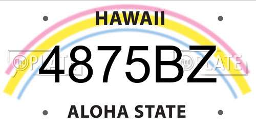 4875BZ Hawaii License Plate