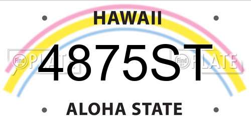 4875ST Hawaii License Plate