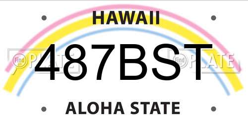 487BST Hawaii License Plate