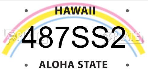 487SS2 Hawaii License Plate