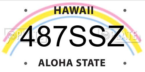487SSZ Hawaii License Plate