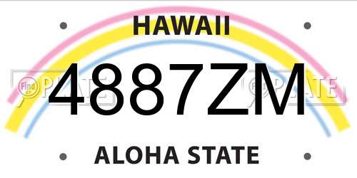 4887ZM Hawaii License Plate