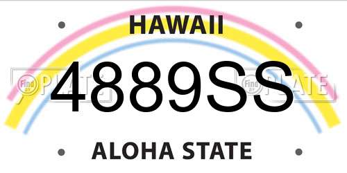 4889SS Hawaii License Plate