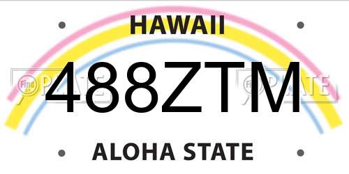 488ZTM Hawaii License Plate