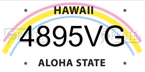 4895VG Hawaii License Plate