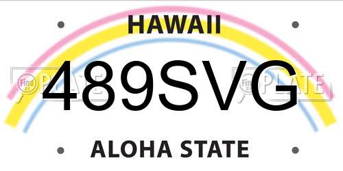489SVG Hawaii License Plate