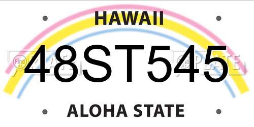 48ST545 Hawaii License Plate