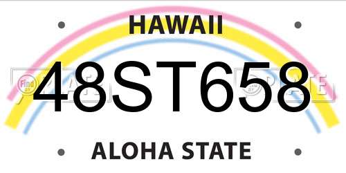48ST658 Hawaii License Plate