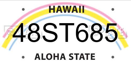 48ST685 Hawaii License Plate