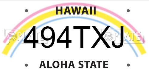 494TXJ Hawaii License Plate